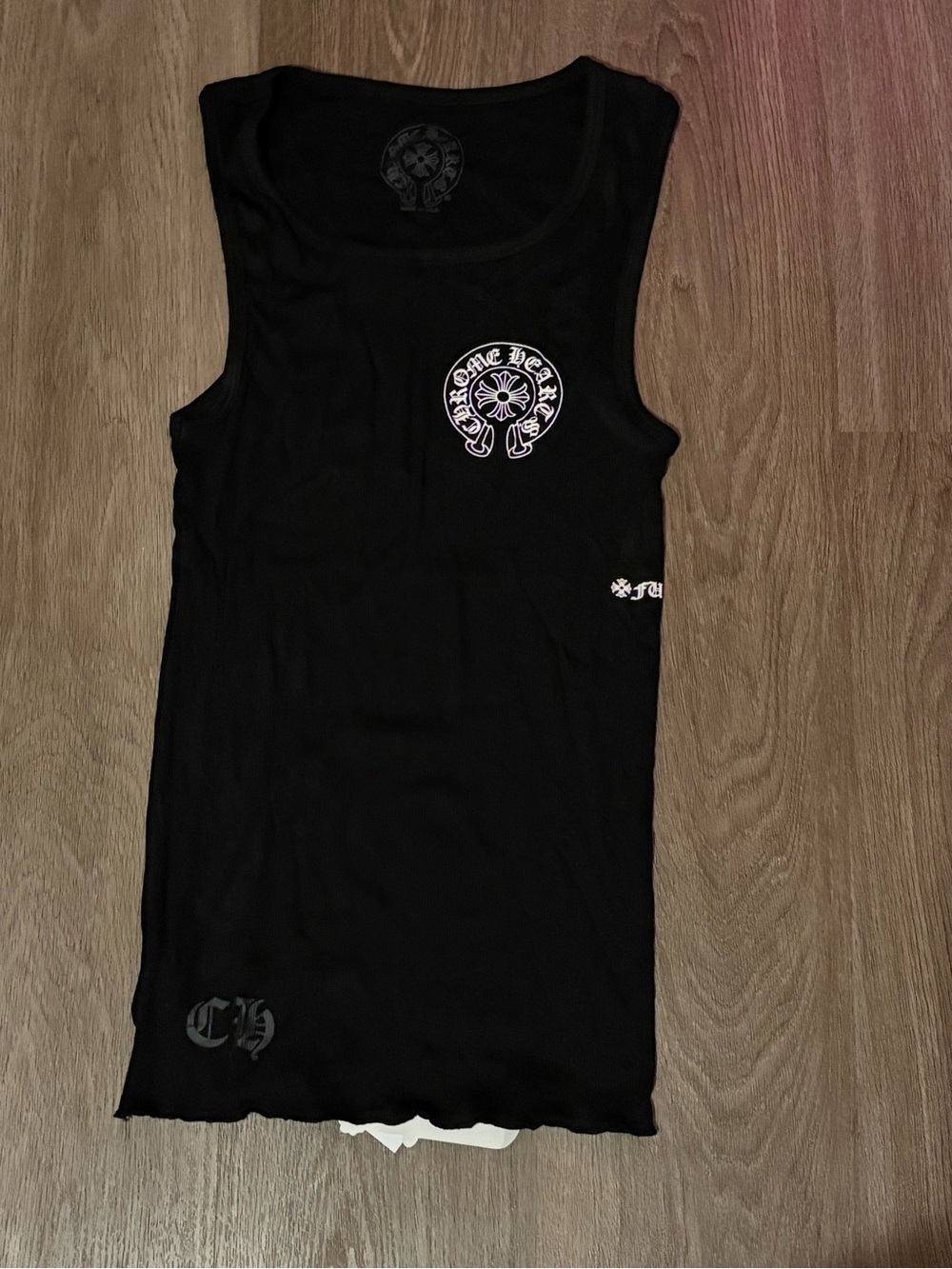 Designer Black Tank with White Logo